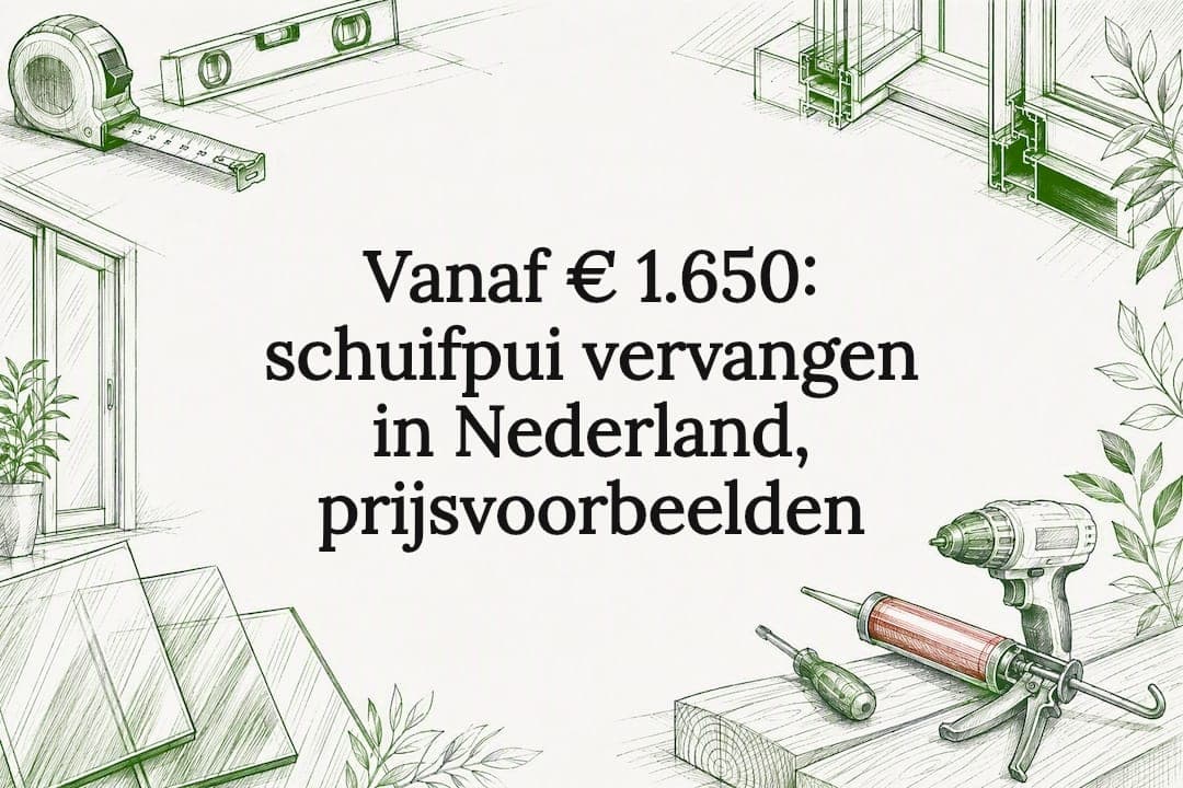 Sierlijke titelkaart over het vervangen van een schuifpui