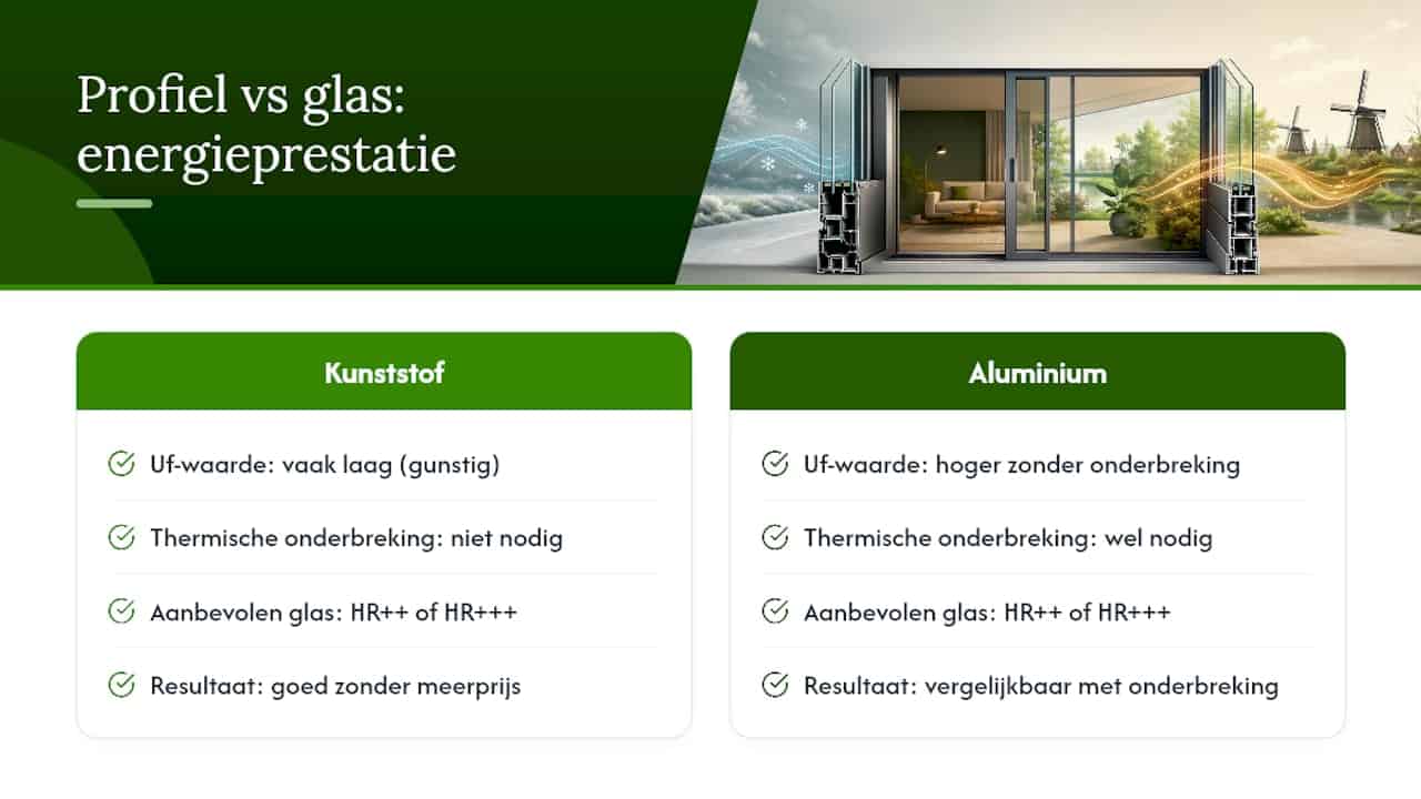 Diagram van profiel- en glasisolatie