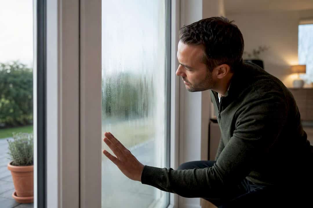 Troebel glas in een kunststof schuifpui