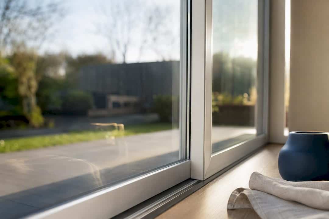 Veiligheidsglas in een eigentijdse kunststof schuifpui