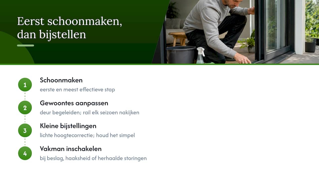 Oorzaken van klachten en eerste onderhoudsstap