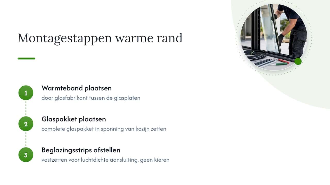 Montagestappen van de warme rand