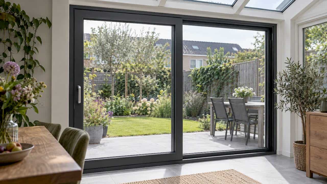 Kunststof schuifpui in een Nederlandse woning