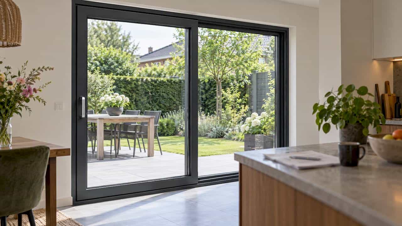 Kunststof schuifpui in een woning in Nederland